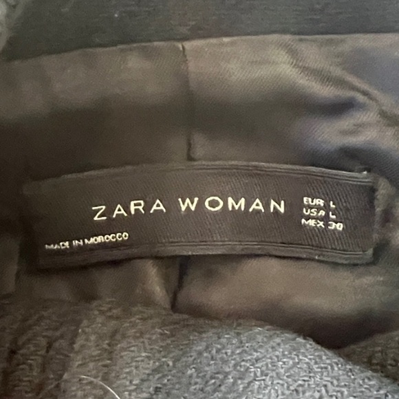 Zara Black Belted Winter Coat - Picture 4 of 6